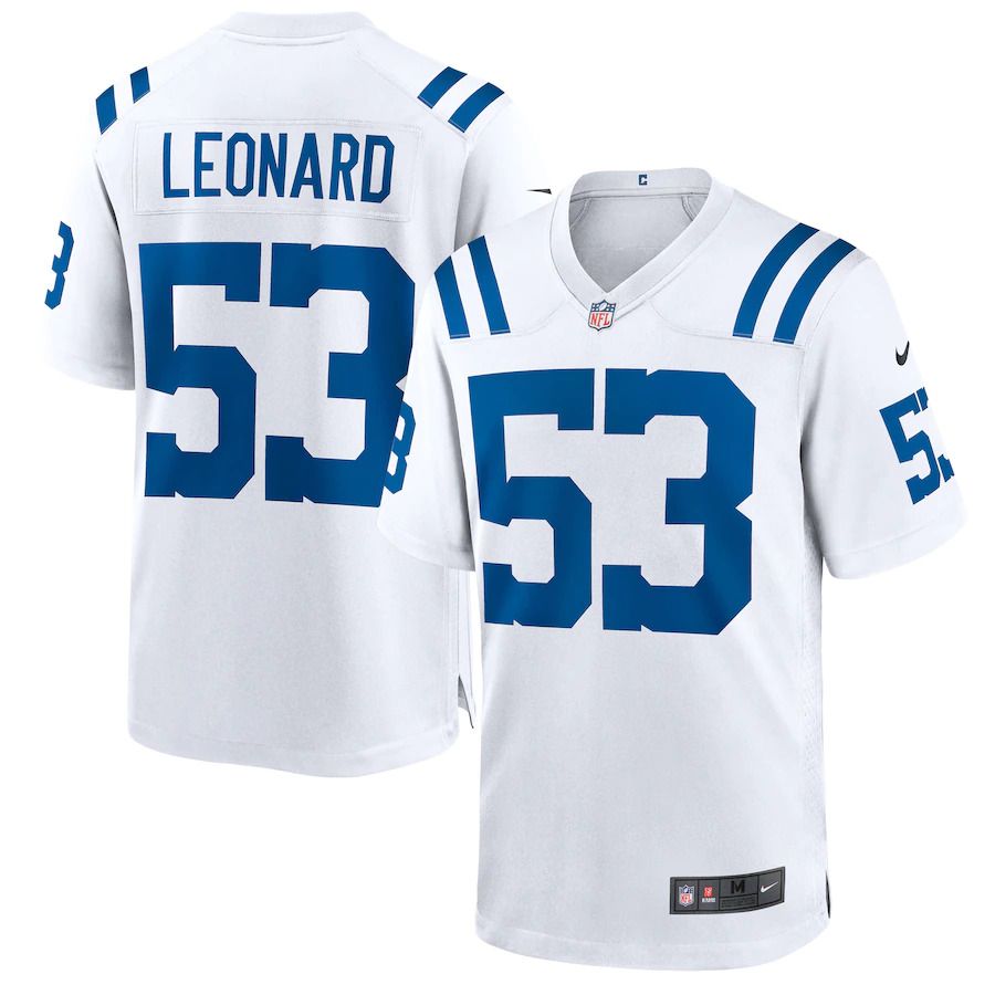 Men Indianapolis Colts #53 Darius Leonard Nike White Game Player NFL Jersey